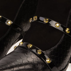 The Valentina Leather Block Heel Boot For Sale