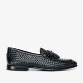 The Mclean Shoe Black Leather Woven Tassel Loafer Shoe Fine Craftsmanship