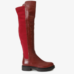 The  Harmony Belle Burgundy Leather Knee High Boot For Sale
