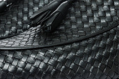 The Mclean Shoe Black Leather Woven Tassel Loafer  Shoe Fine Craftsmanship