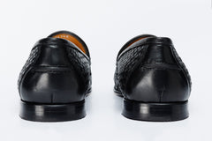 The Mclean Shoe Black Leather Woven Tassel Loafer  Shoe Fine Craftsmanship