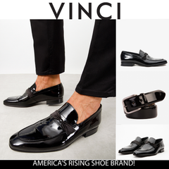 The Dodoma Black Patent  Leather Loafer Shoe On Sale