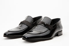 The Dodoma Black Patent  Leather Loafer Shoe On Sale